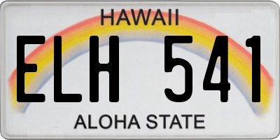 HI license plate ELH541