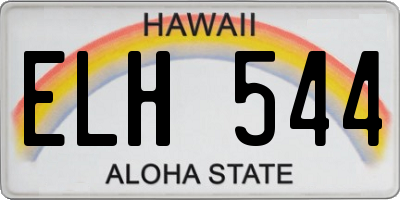 HI license plate ELH544