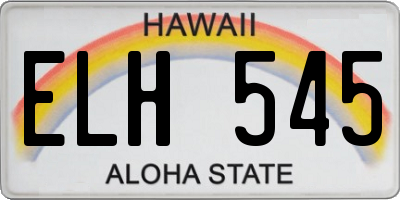 HI license plate ELH545
