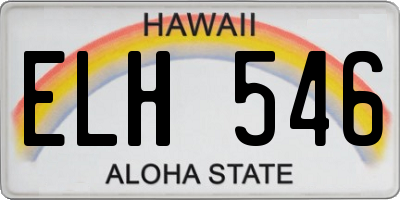 HI license plate ELH546