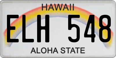 HI license plate ELH548