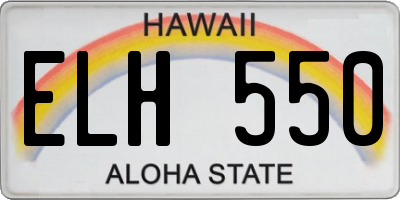 HI license plate ELH550