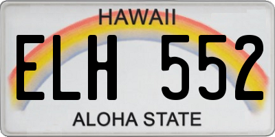 HI license plate ELH552
