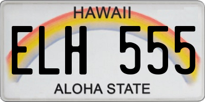 HI license plate ELH555