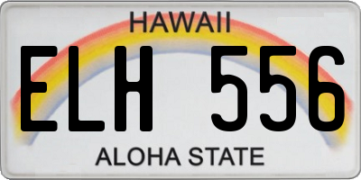 HI license plate ELH556