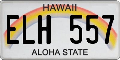 HI license plate ELH557