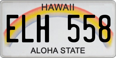 HI license plate ELH558