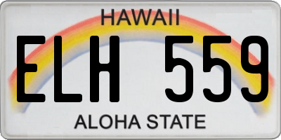 HI license plate ELH559
