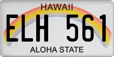 HI license plate ELH561
