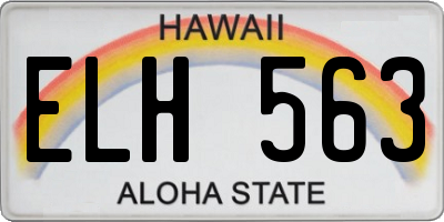 HI license plate ELH563