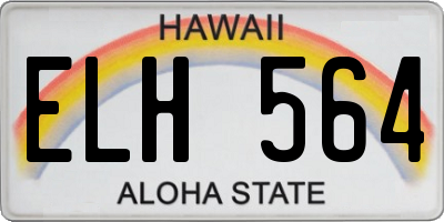 HI license plate ELH564