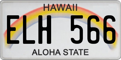 HI license plate ELH566