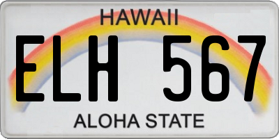 HI license plate ELH567