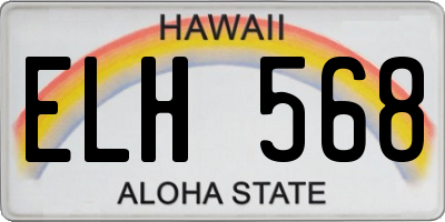 HI license plate ELH568