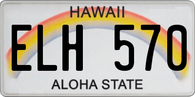 HI license plate ELH570