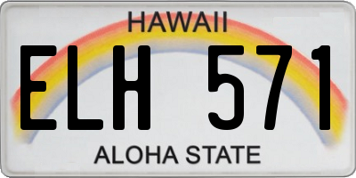 HI license plate ELH571