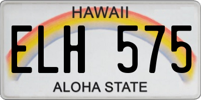 HI license plate ELH575