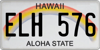 HI license plate ELH576
