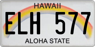 HI license plate ELH577