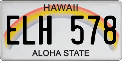 HI license plate ELH578