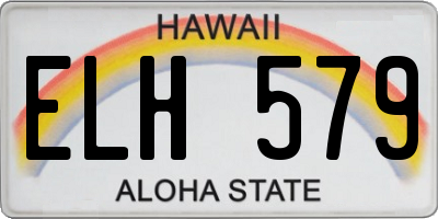 HI license plate ELH579