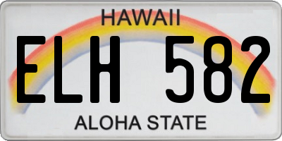 HI license plate ELH582