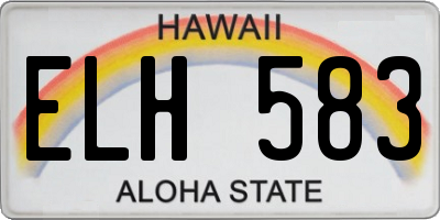 HI license plate ELH583