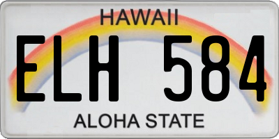 HI license plate ELH584