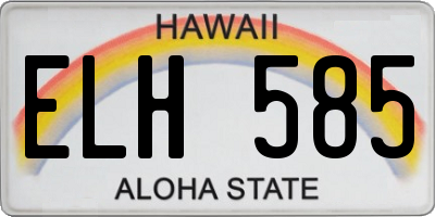 HI license plate ELH585