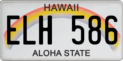 HI license plate ELH586