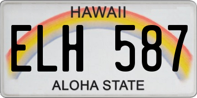 HI license plate ELH587