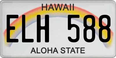 HI license plate ELH588