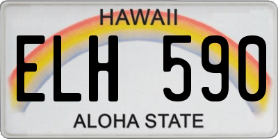 HI license plate ELH590