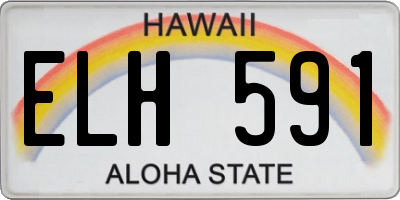 HI license plate ELH591