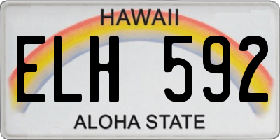 HI license plate ELH592