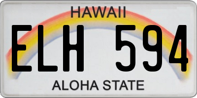 HI license plate ELH594