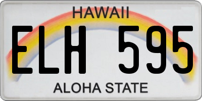 HI license plate ELH595