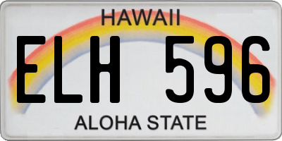 HI license plate ELH596