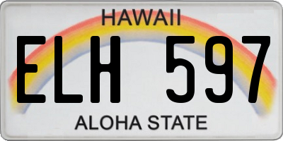 HI license plate ELH597