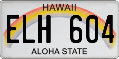 HI license plate ELH604