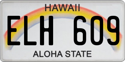 HI license plate ELH609