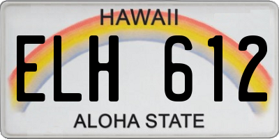 HI license plate ELH612
