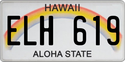 HI license plate ELH619