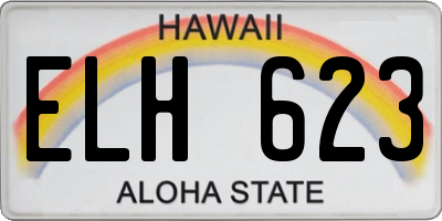 HI license plate ELH623