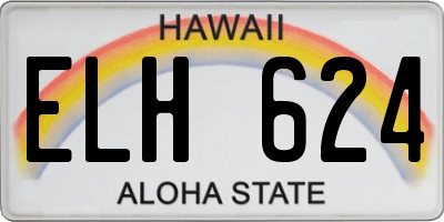 HI license plate ELH624