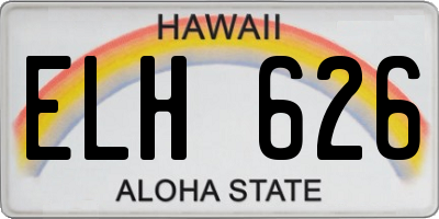 HI license plate ELH626