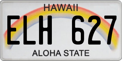 HI license plate ELH627