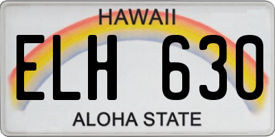 HI license plate ELH630