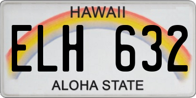 HI license plate ELH632
