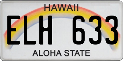 HI license plate ELH633